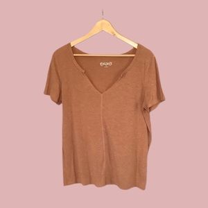 Burnt Orange Casual V-Neck ✨